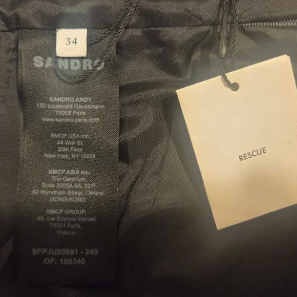 Sandro Paris Charcoal Wool Blend Studded Mini Skirt – Size 34 (US 2) - Picture 5 of 6